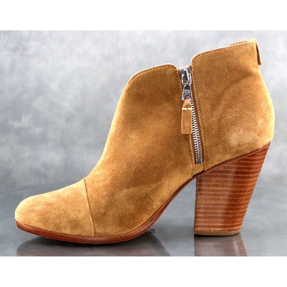 Rag & Bone Margot $325 Women's Ankle Booties Boots Size EU 41 US 11 Suede Tan - Picture 10 of 13
